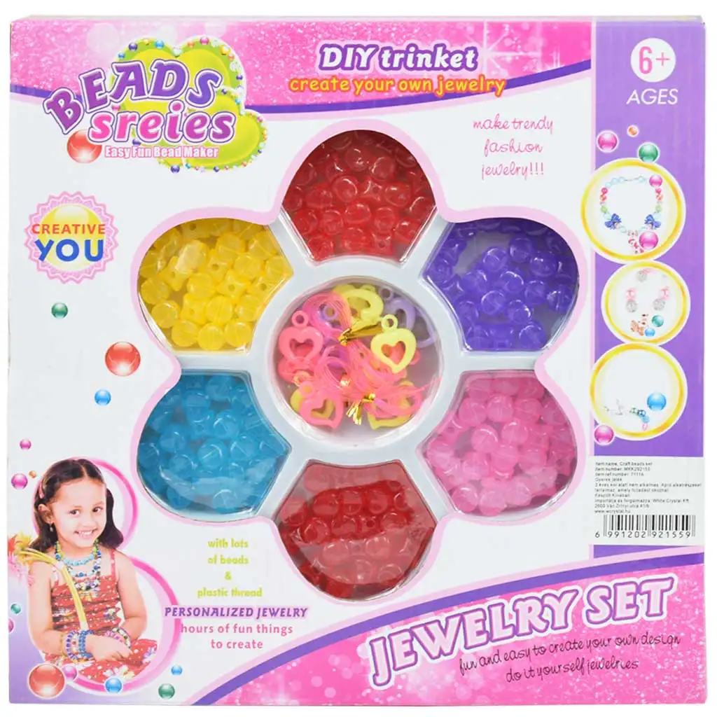 Beads Series: Комплект за изработка на бижута с 100+ цветни мъниста и сърцевидни медальони изображение 1