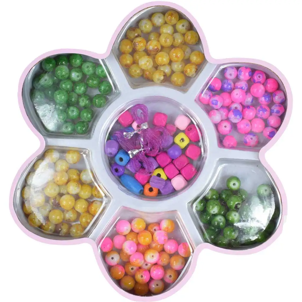 Beads Series: Комплект за изработка на бижута с 100+ мъниста и конец изображение 2