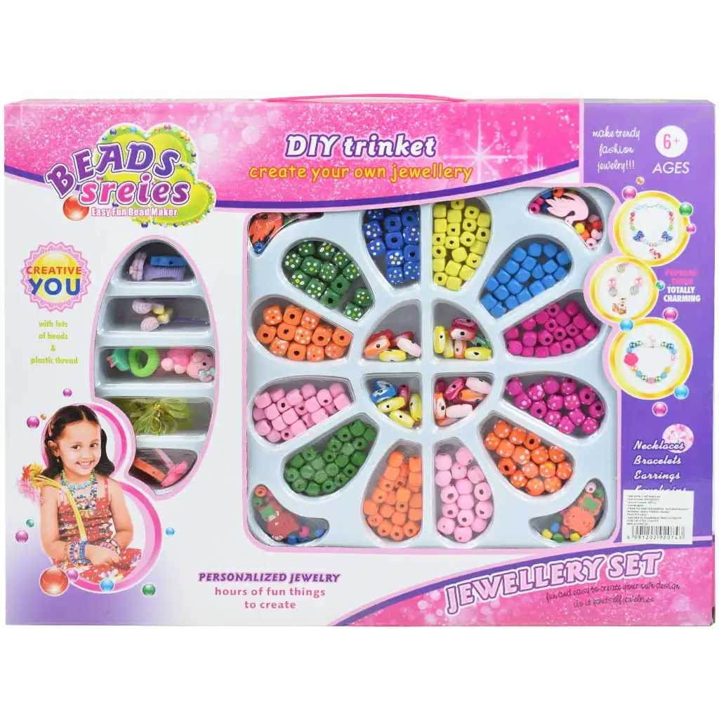 Beads Series: Комплект за изработка на бижута с 200+ цветни квадратни мъниста изображение 1