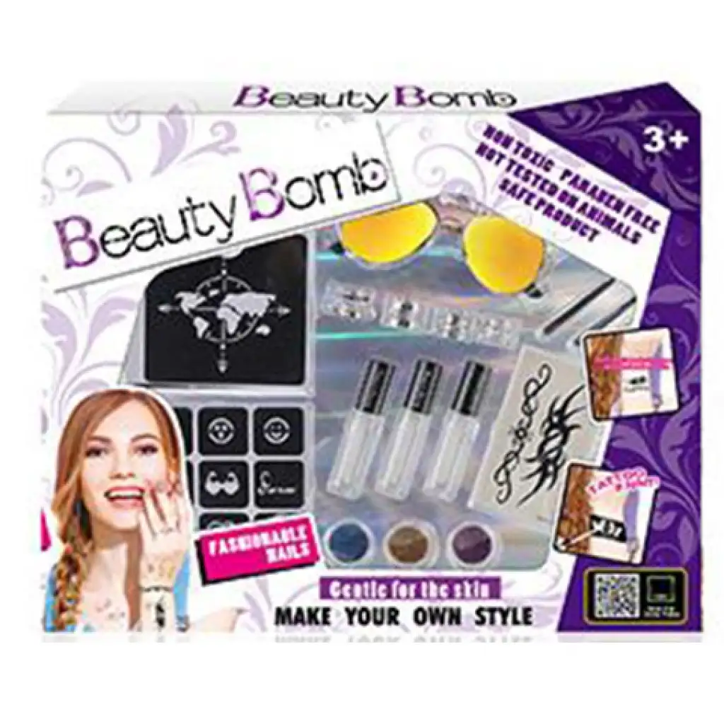 Beauty World: Beauty Bomb блестяща татуировка креативен комплект с очила изображение 1