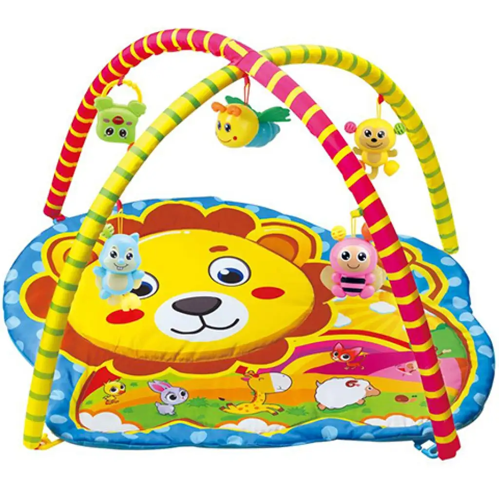 Лъвски бебешки игрален килим с плюшени животни 72x65x47cm изображение 1