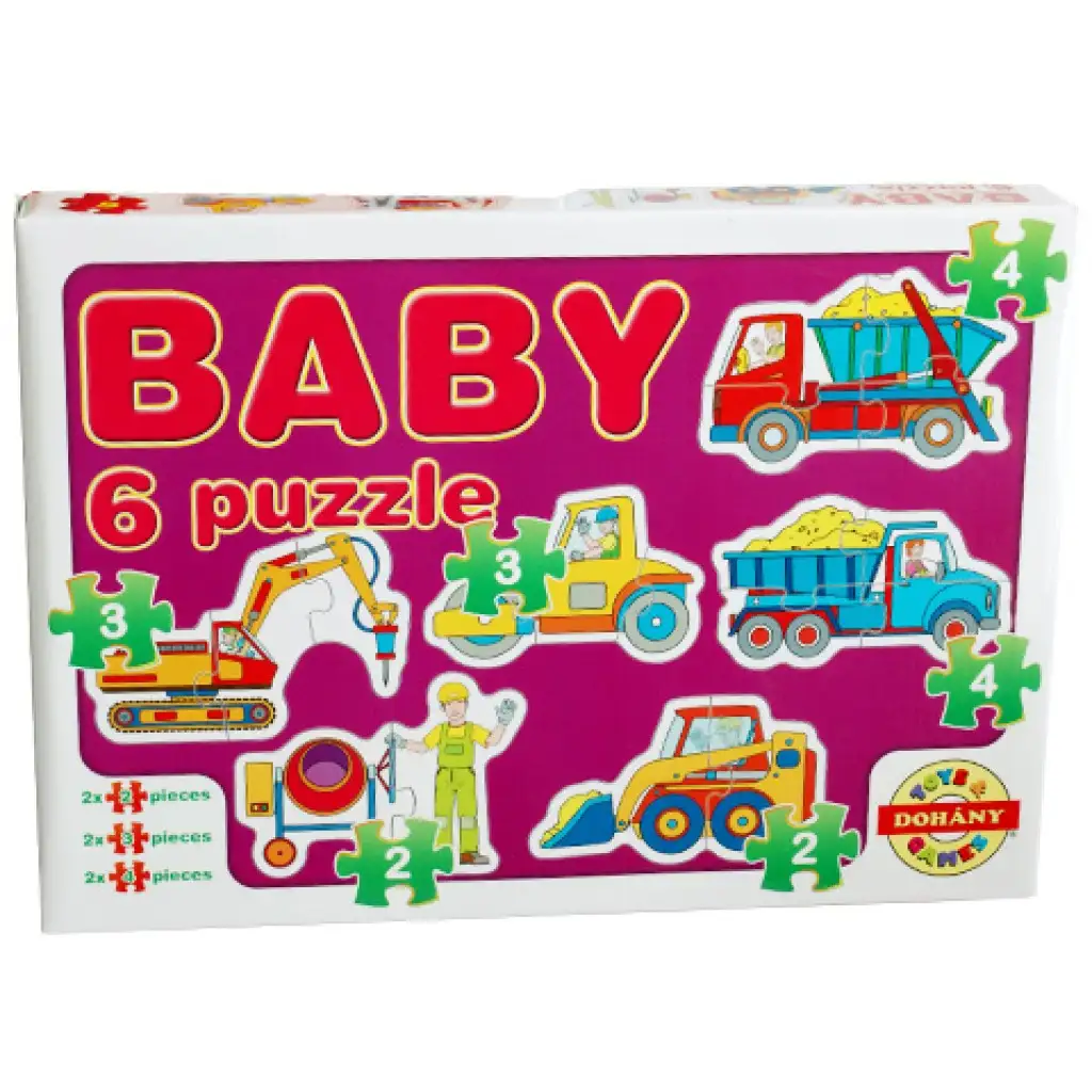 Бебешки пъзел строителни машини - D-Toys изображение 1
