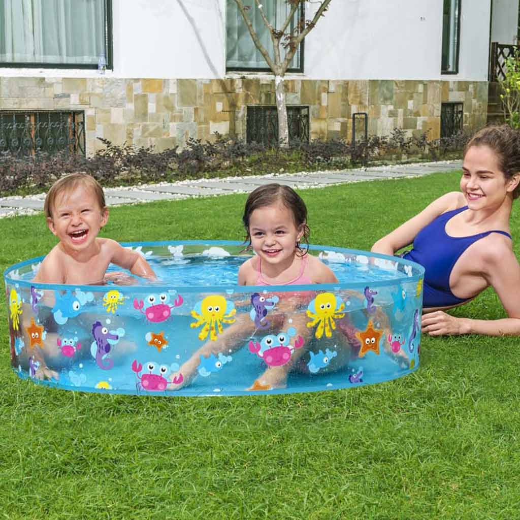 Bestway: Fill 'N Fun Sparkling Sea морски животни с твърди стени детски басейн, Ø 122 x 25 см изображение 2