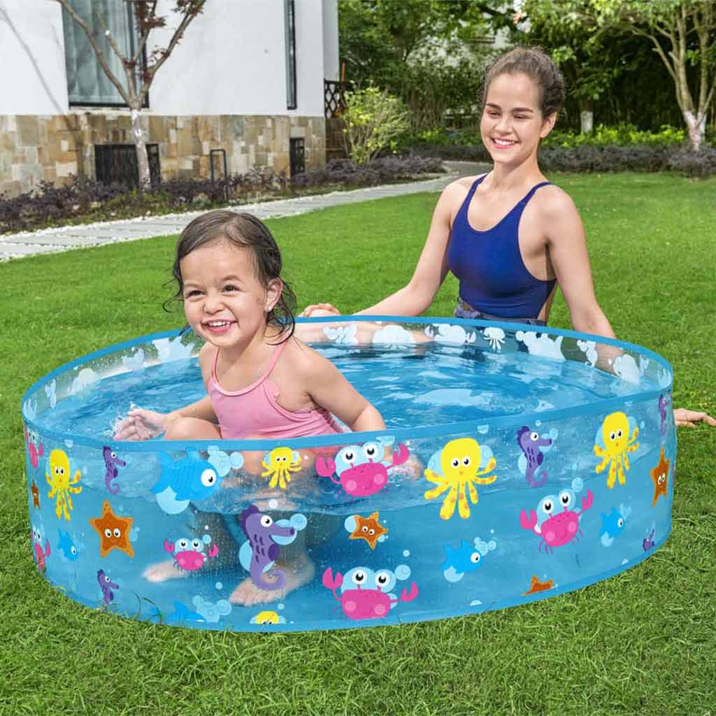 Bestway: Fill 'N Fun Sparkling Sea морски животни с твърди стени детски басейн, Ø 122 x 25 см изображение 3