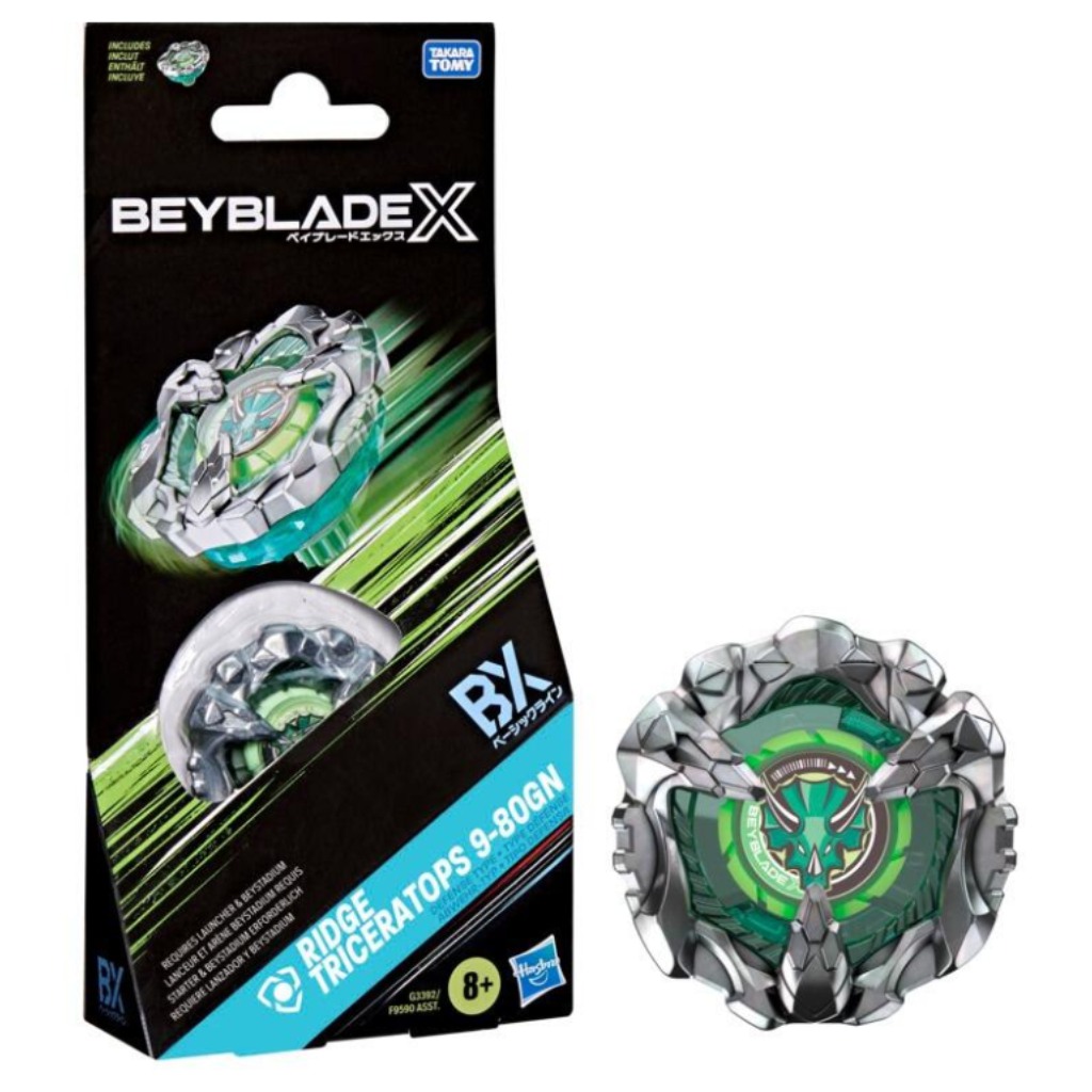Beyblade X BX Ridge Triceratops 9-80GN въртяща се играчка - Hasbro изображение 1