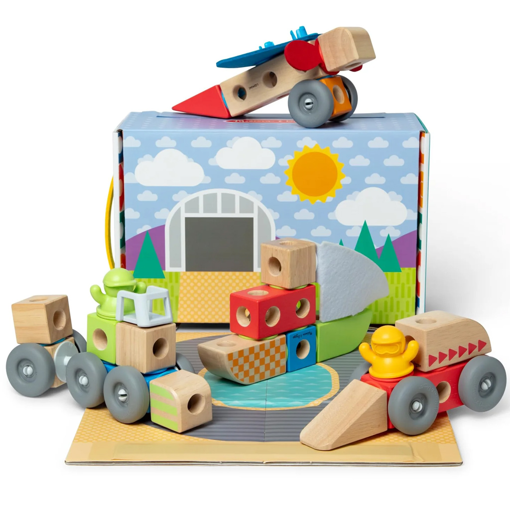 Blockables: Автомобили дървен конструктор - Melissa & Doug изображение 2