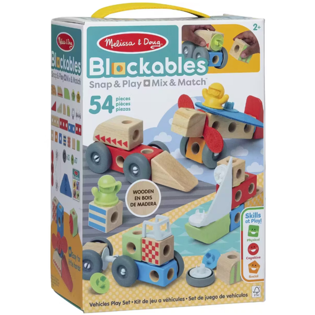 Blockables: Автомобили дървен конструктор - Melissa & Doug изображение 1