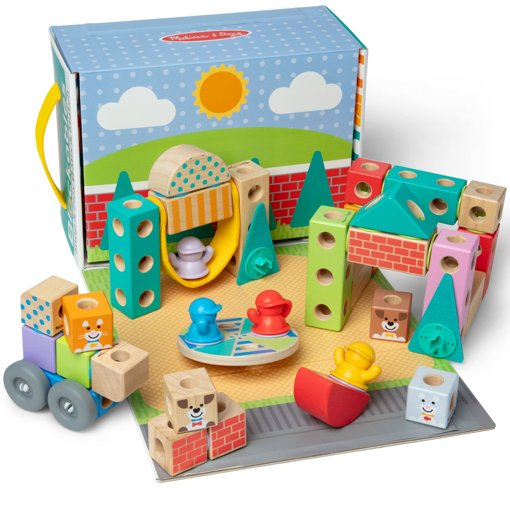 Blockables: Градска дървена строителна играчка - Melissa & Doug изображение 2