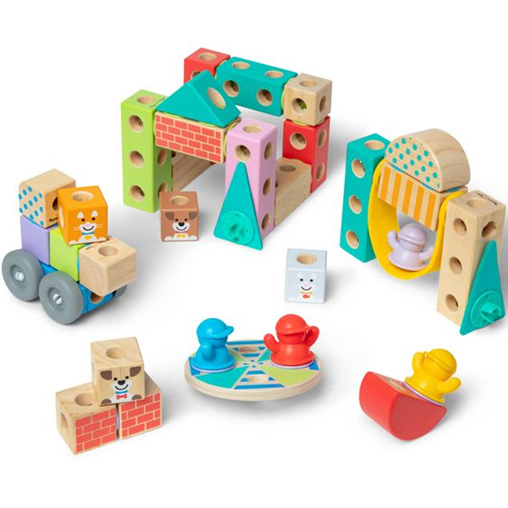 Blockables: Градска дървена строителна играчка - Melissa & Doug изображение 3