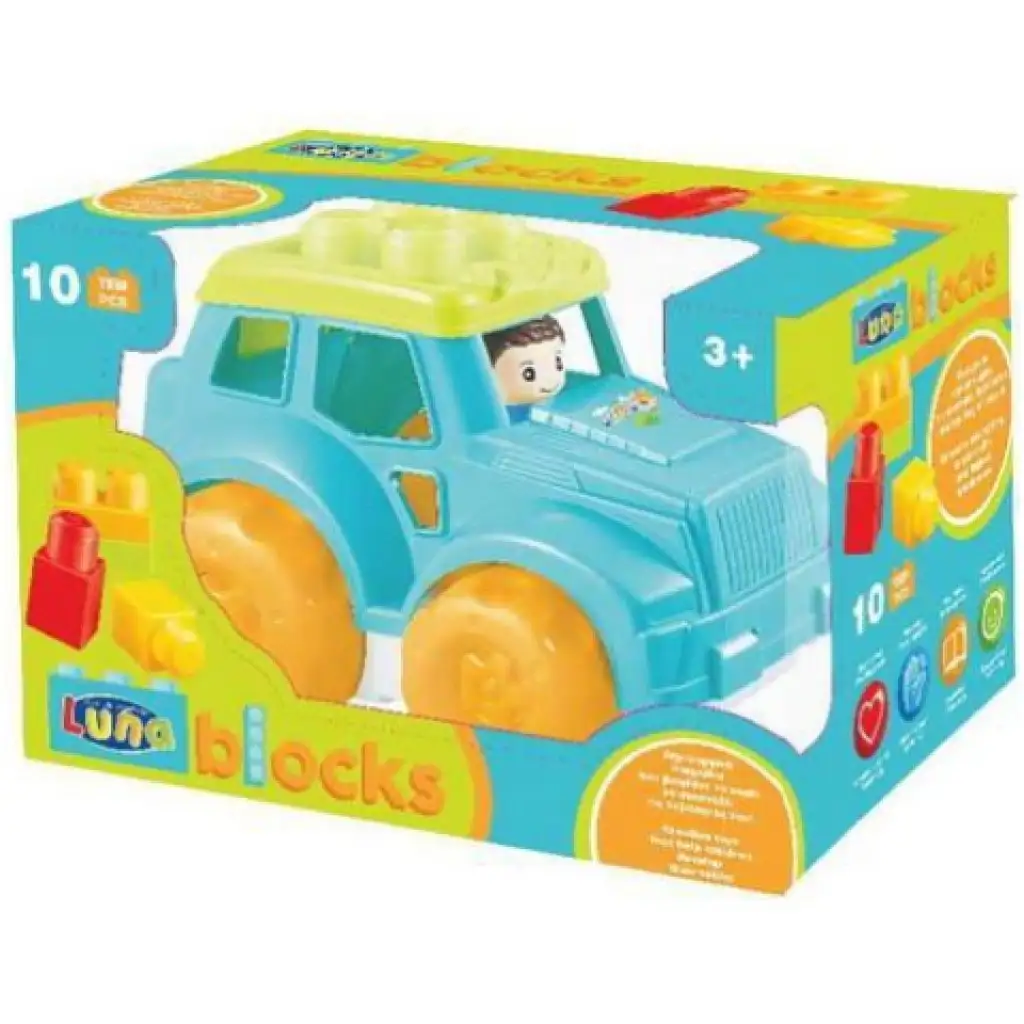 Blocks Maxi: Играчка за строителство с джип 10бр. изображение 2