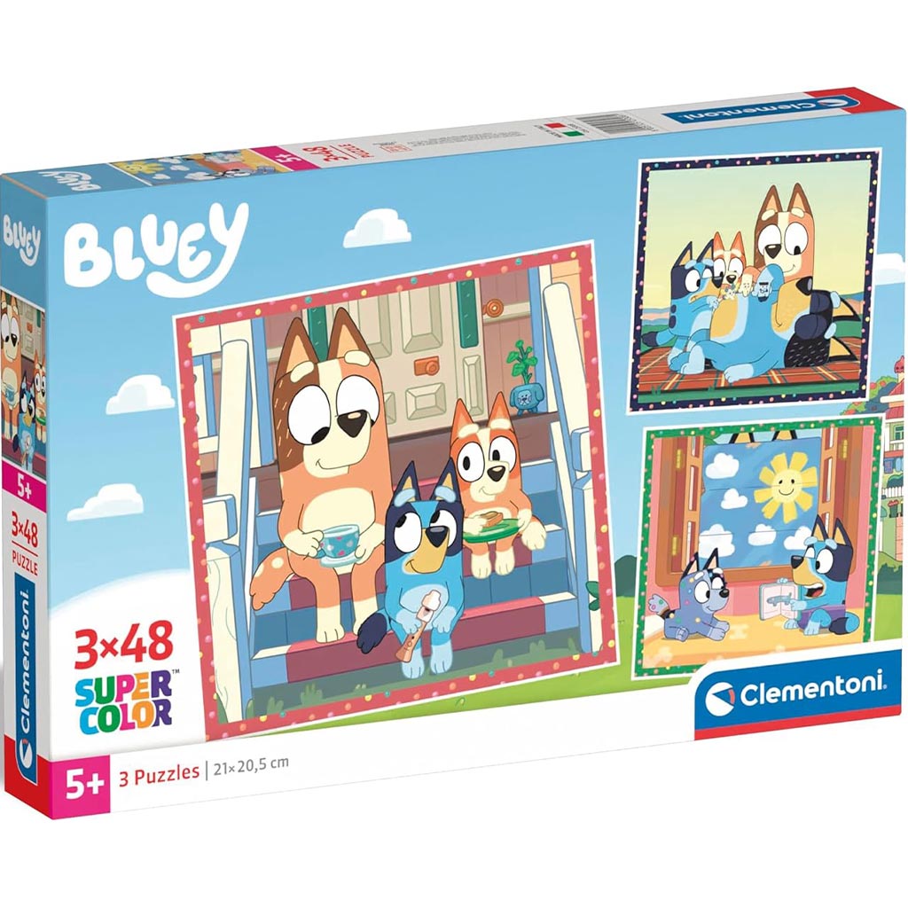 Bluey 3x48бр. Supercolor пъзел - Clementoni изображение 1
