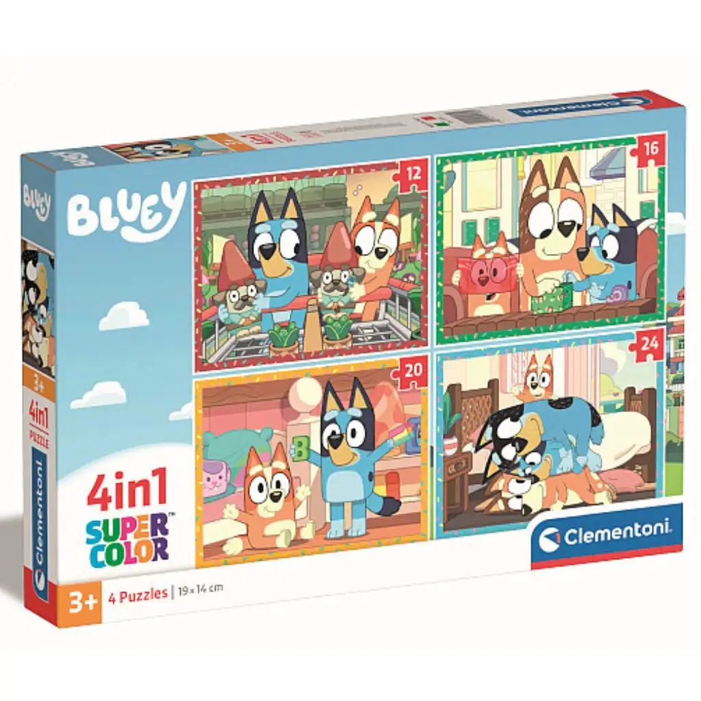 Bluey 4 в 1 12, 16, 20 и 24 части пъзел - Clementoni изображение 1