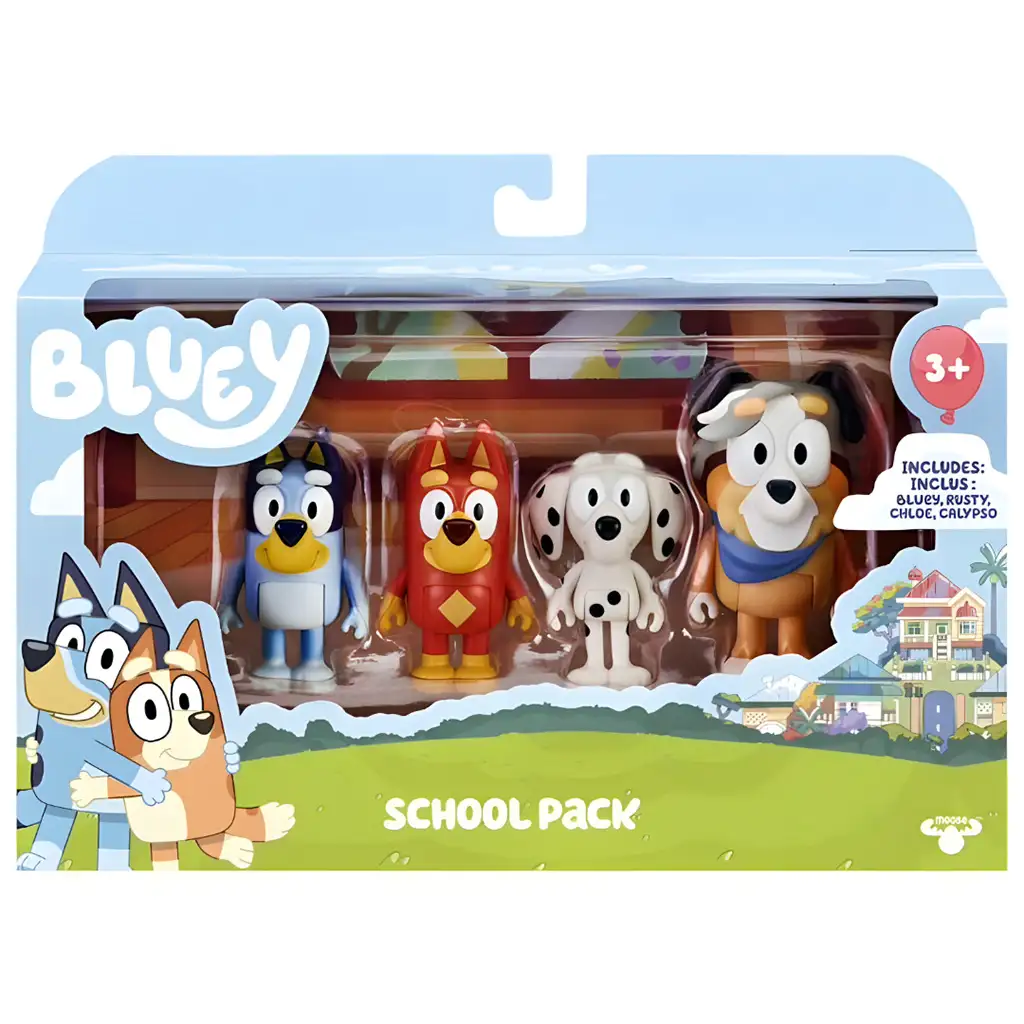 Bluey: Bluey и приятелите му в училище комплект от 4 фигурки изображение 1