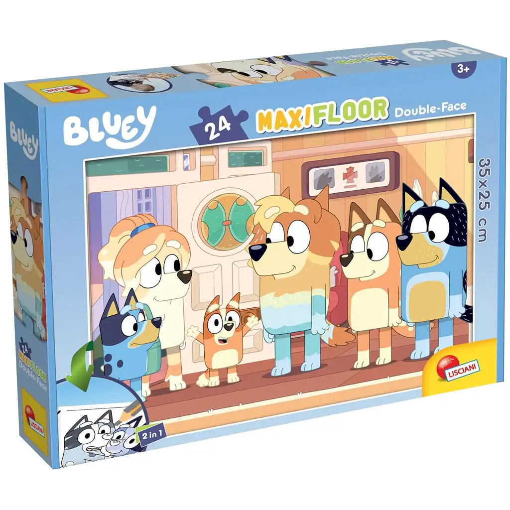 Bluey и приятелите 2 в 1 24 части макси подова пъзел и оцветяване 35x25см - Lisciani изображение 1