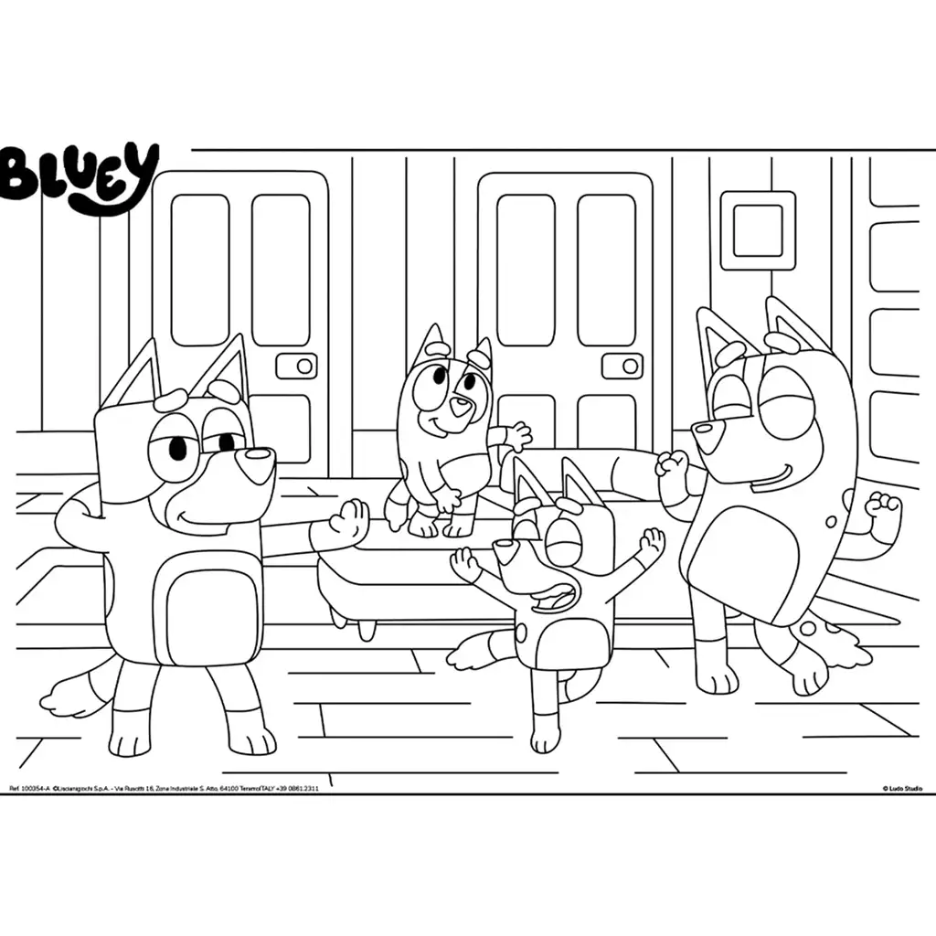 Bluey и приятелите 2 в 1 4x48бр. макси подово пъзел и оцветяване 35x25см - Lisciani изображение 4