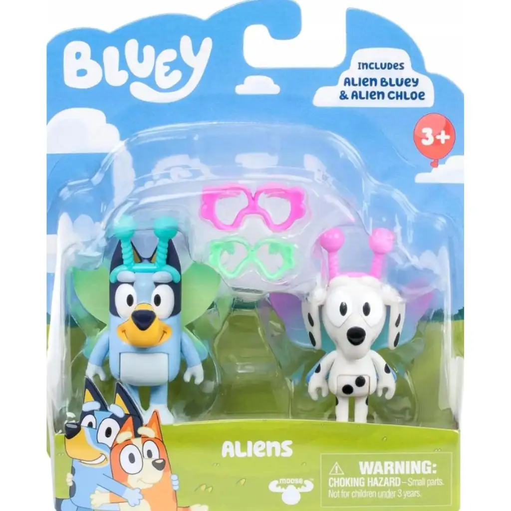 Bluey извънземни: комплект фигурки Bluey и Chloe изображение 1