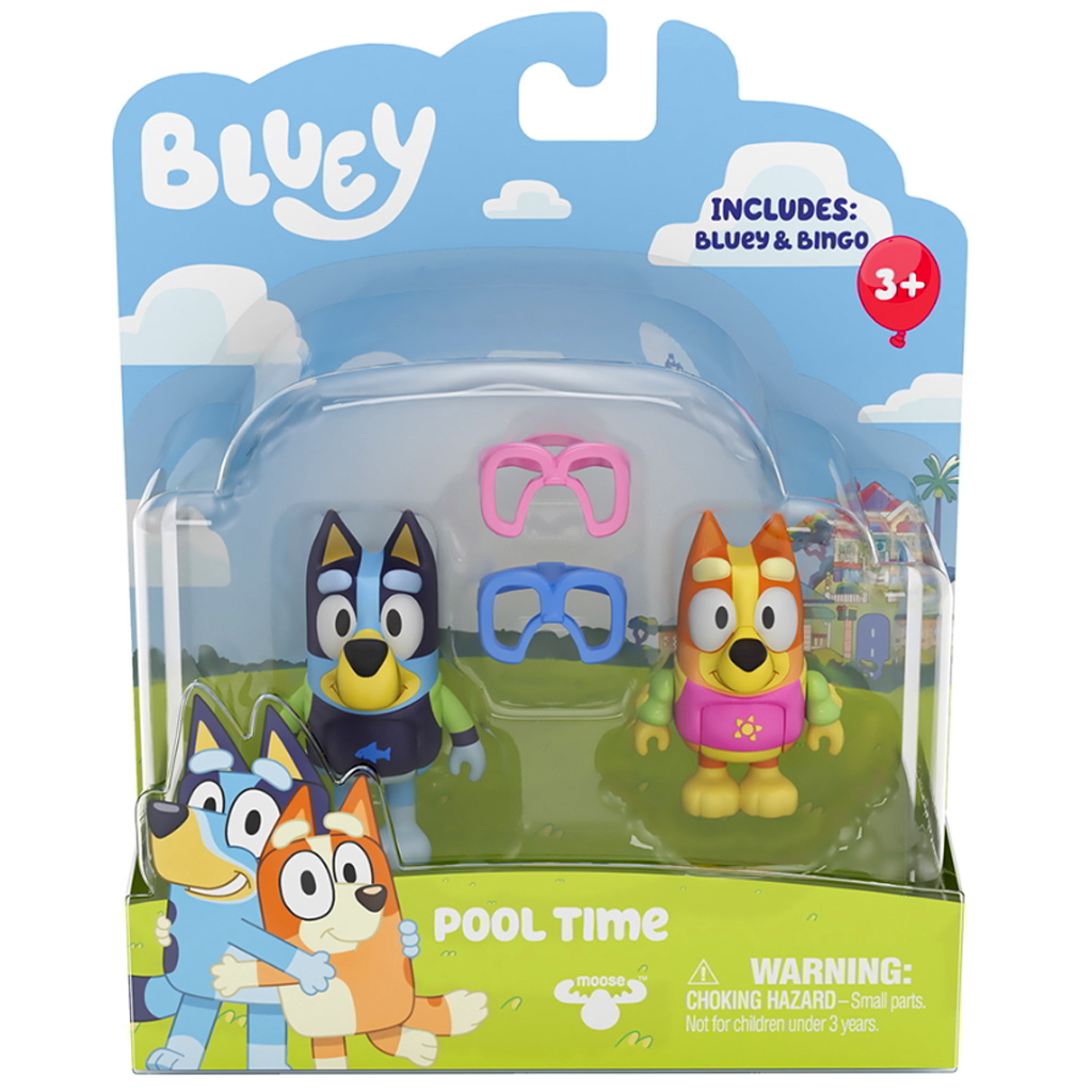 Bluey: Комплект фигурки за парти в басейна с Bluey и Chilli изображение 1
