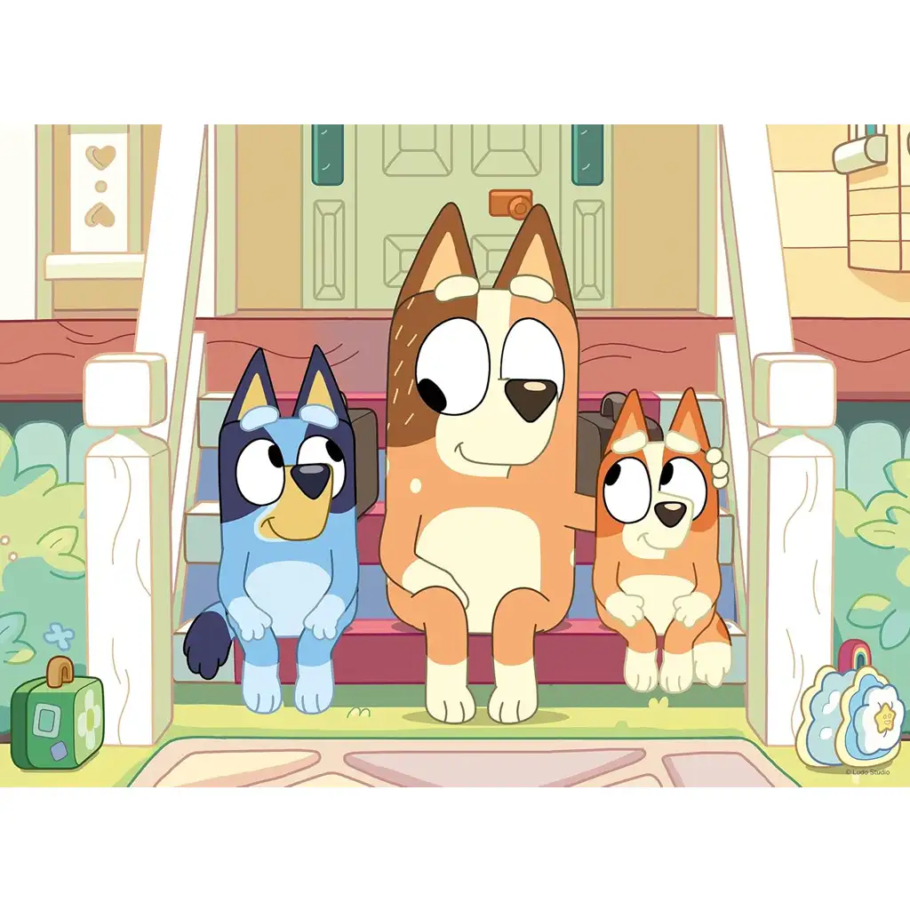 Bluey кученца на стълбите 2 в 1 24 части пъзел и оцветяване 35x25см - Lisciani изображение 2