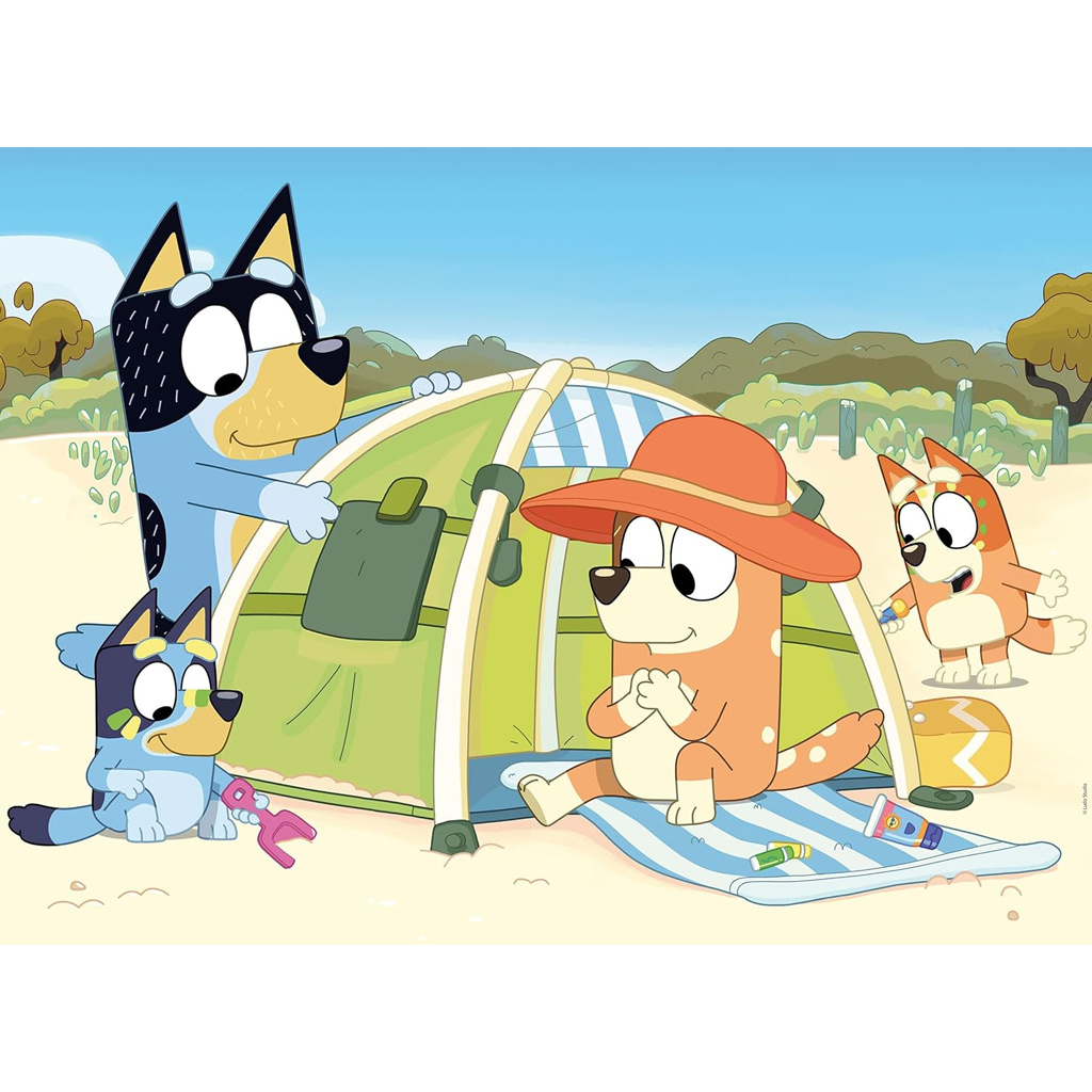 Bluey на ваканция 2 в 1 24 части Eco maxi пъзел и оцветяване 70x50см - Lisciani изображение 2