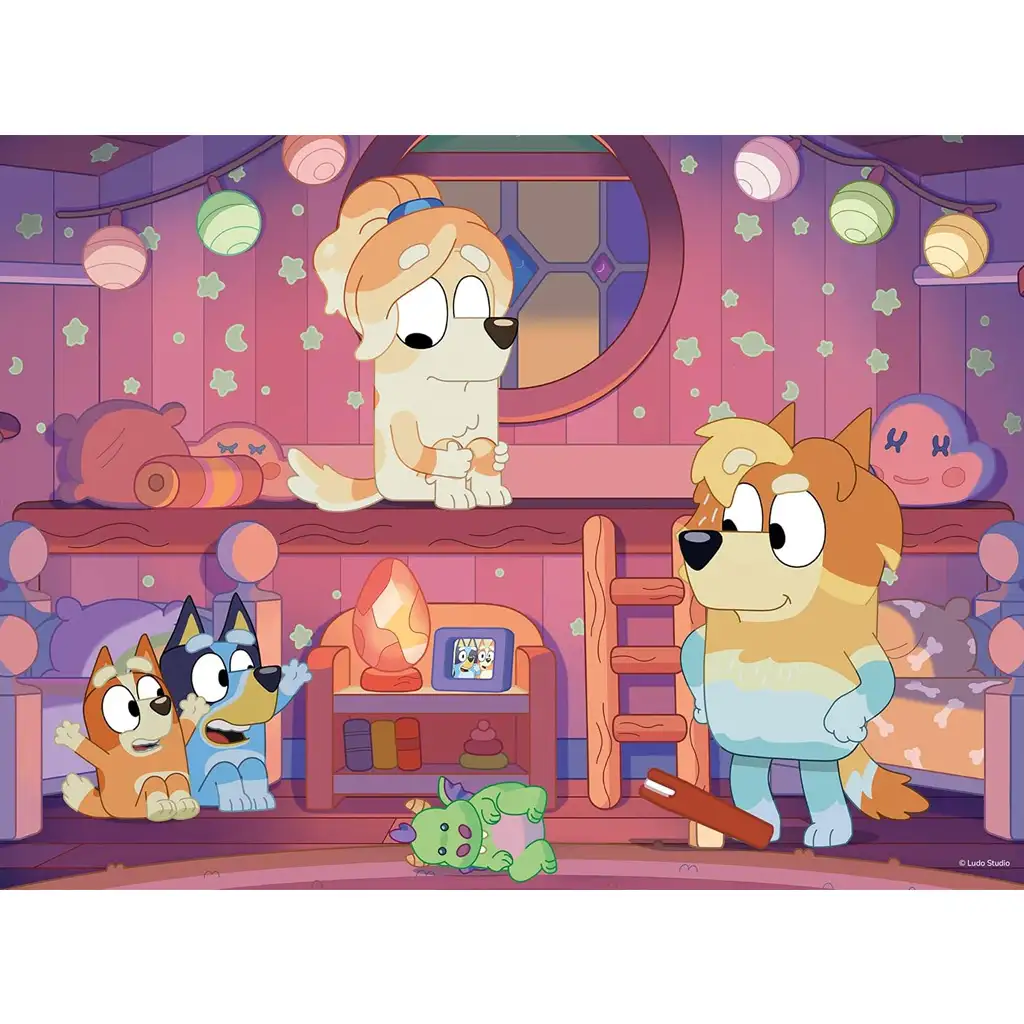 Bluey вечерна приказка 2 в 1 24 части пъзел и оцветяване 35x25см - Lisciani изображение 2