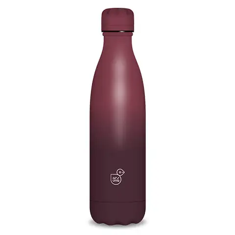 Бордо цветен двустенен метален флакон 500ml изображение 1