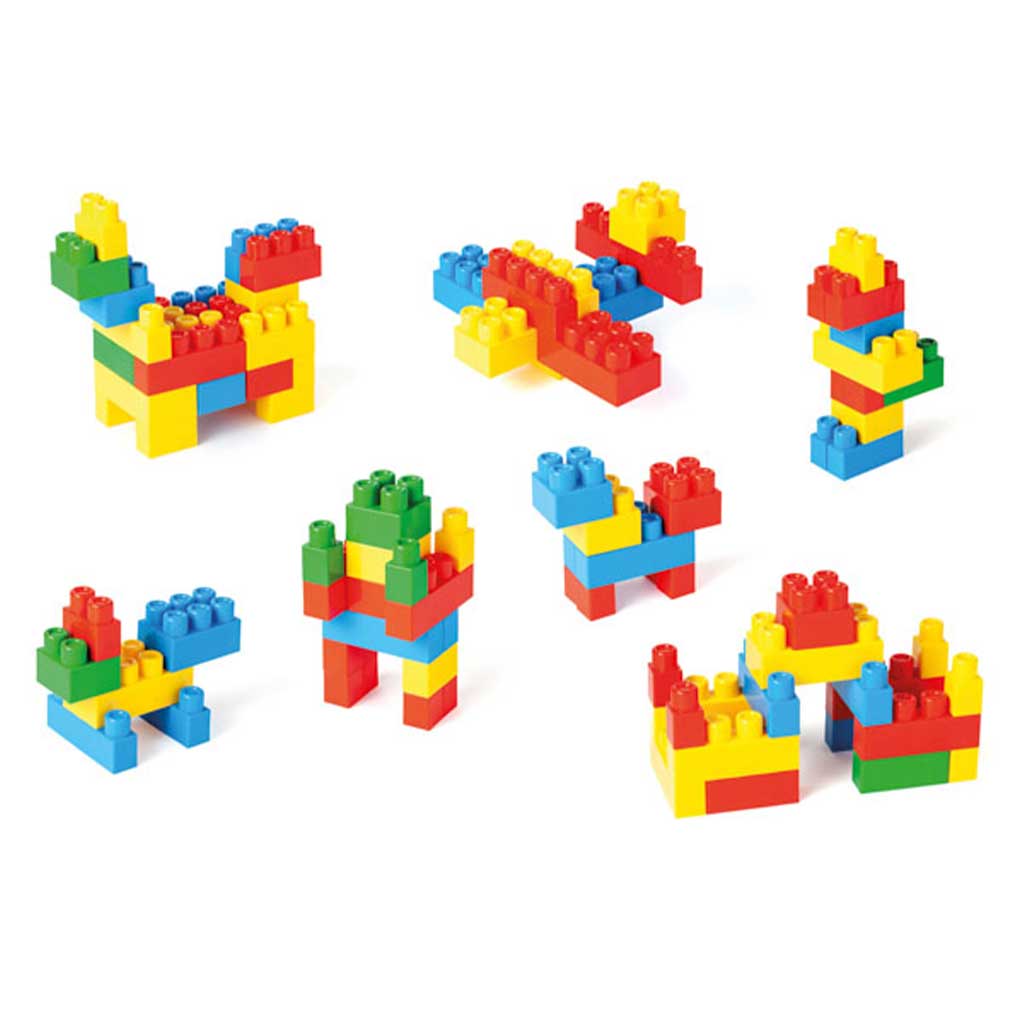 Builder Blocks 45бр. цветен комплект строителни блокчета - Wader изображение 2