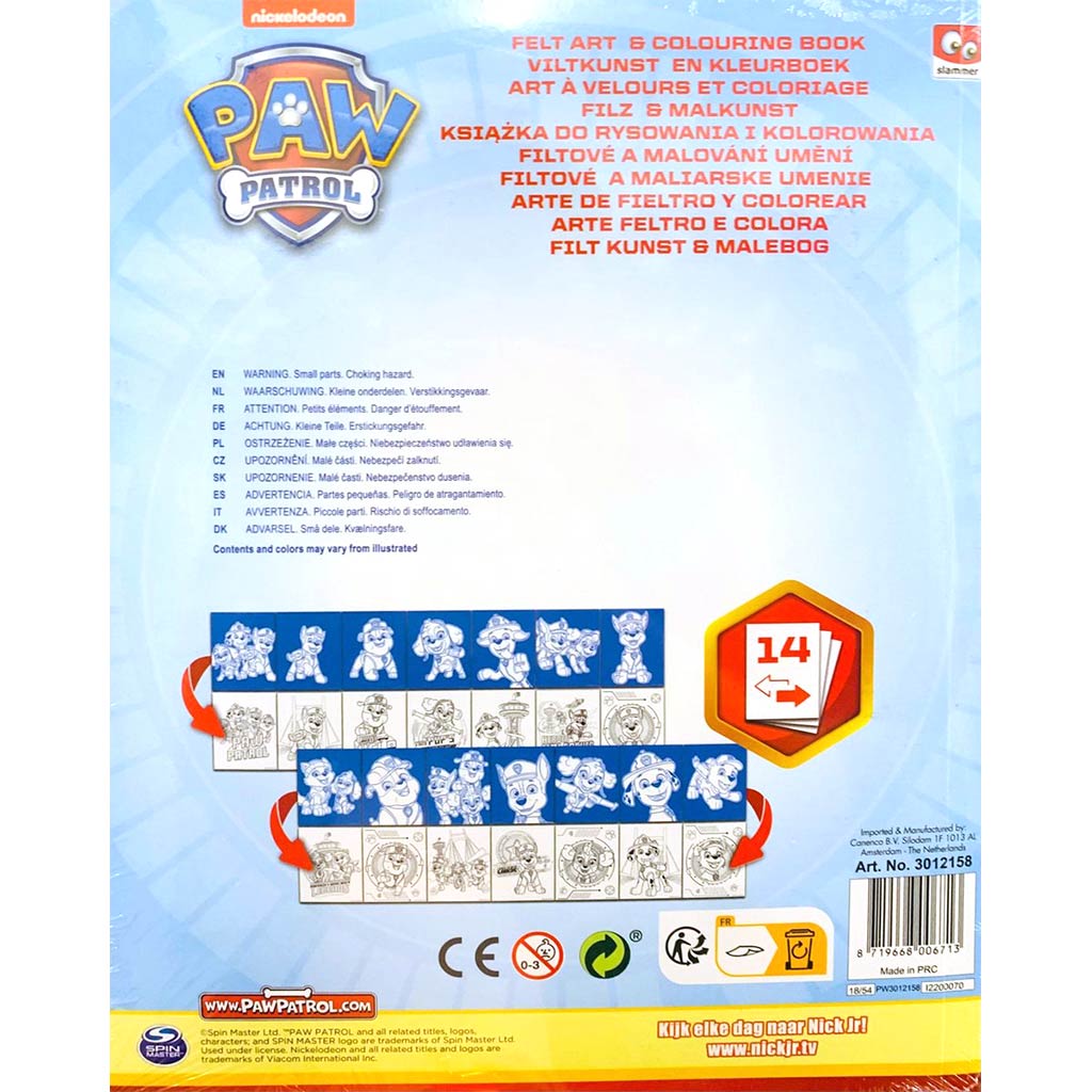 Canenco: Paw Patrol Фелт Арт и Оцветяване Книга изображение 2