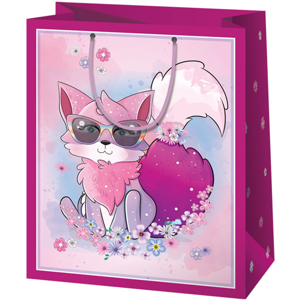 Cardex: Розова лисица средна подаръчна чанта 17x10x23cm изображение 1