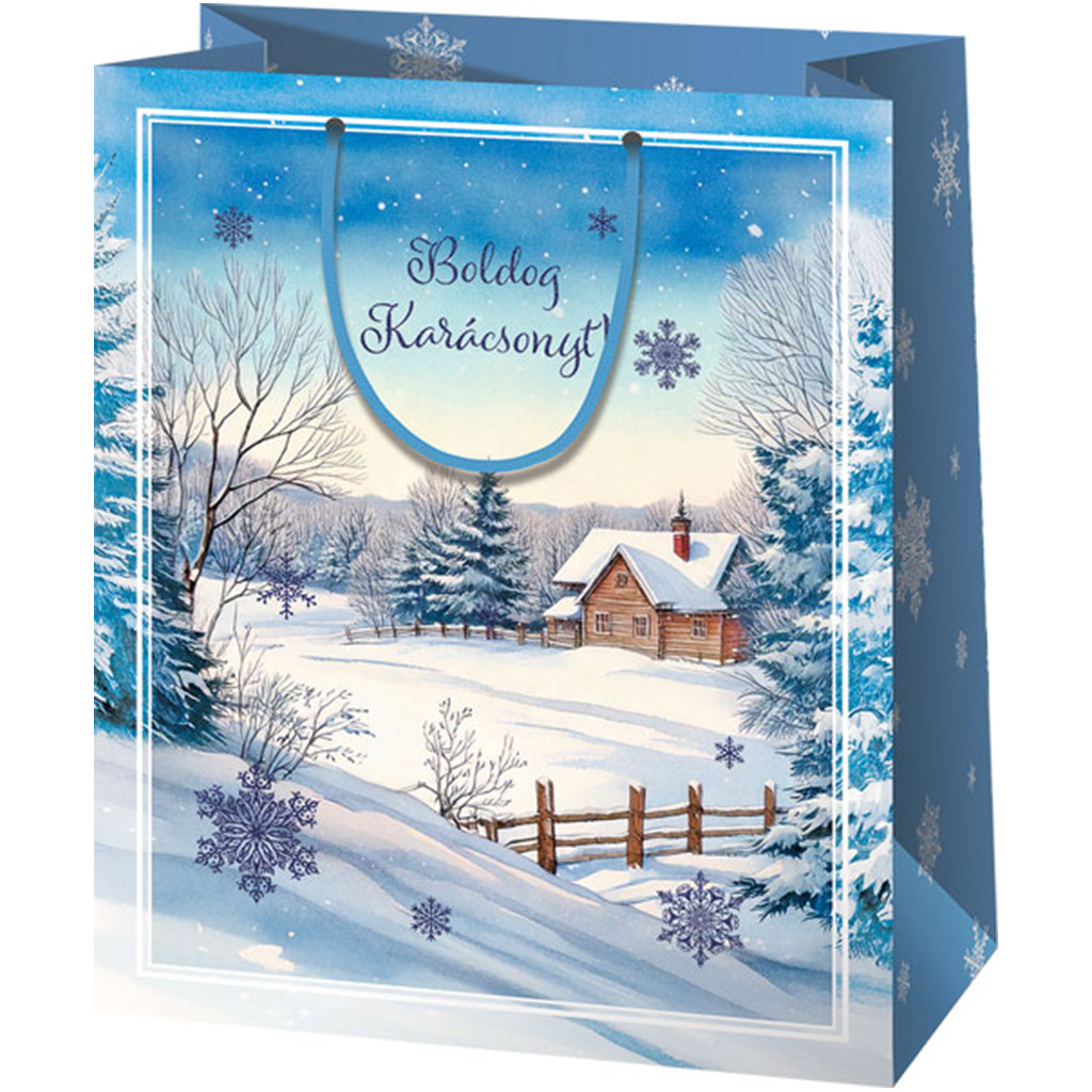 Cardex: Снежна сцена коледна голяма подаръчна чанта 26x13x33cm изображение 1