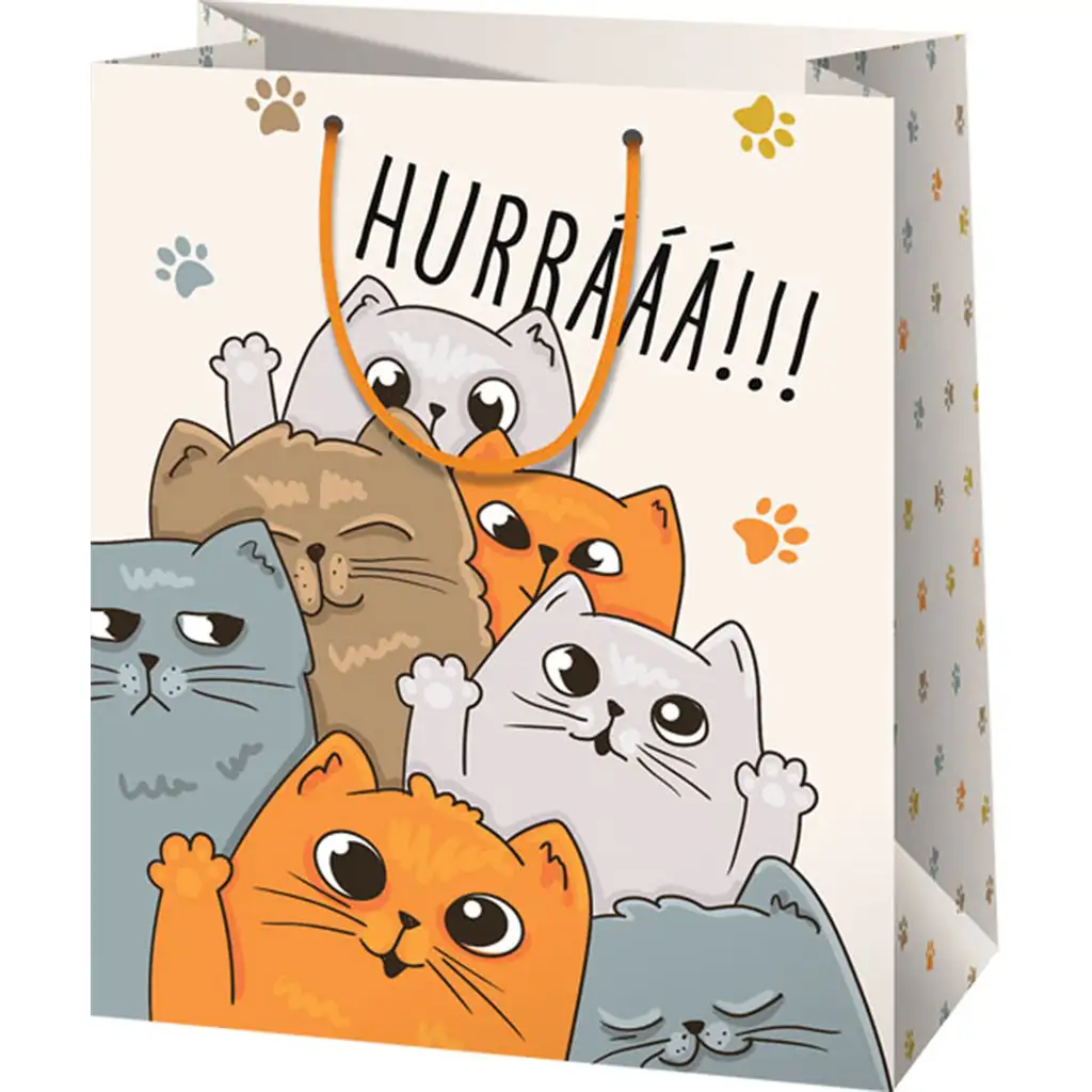 Cardex: "Ураааа!!!" котешка голяма подаръчна чанта 26x13x33cm изображение 1