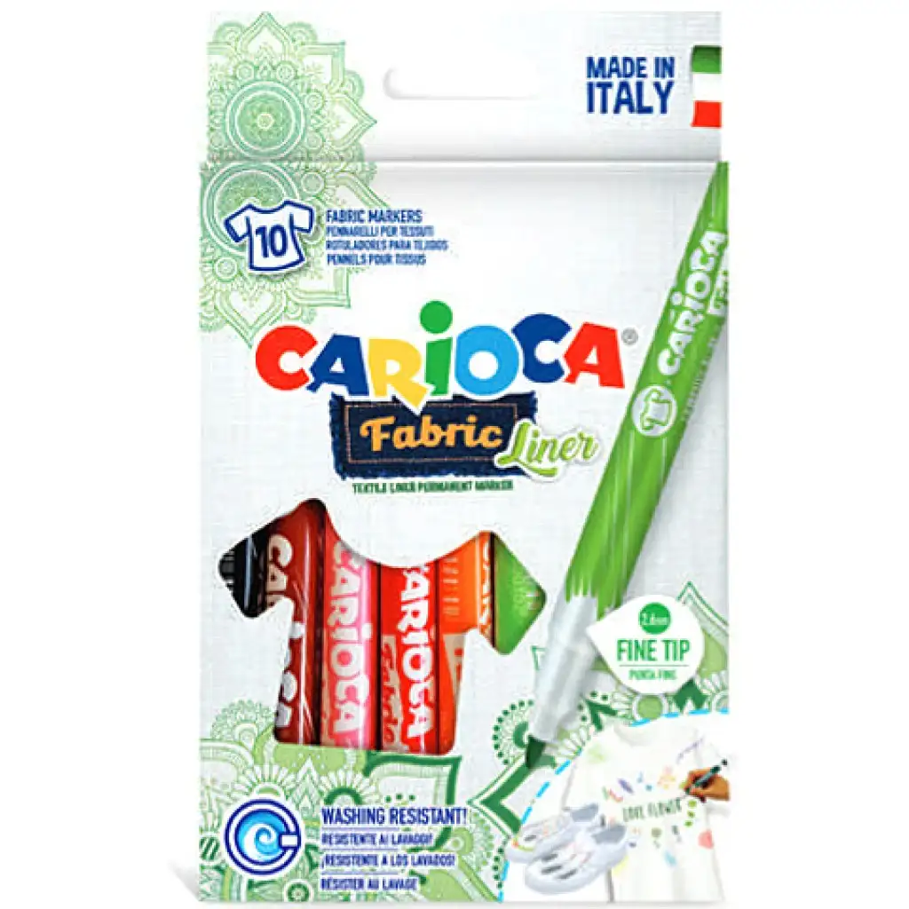 Carioca: Fabric Liner текстилни флумастери комплект 10бр. изображение 1