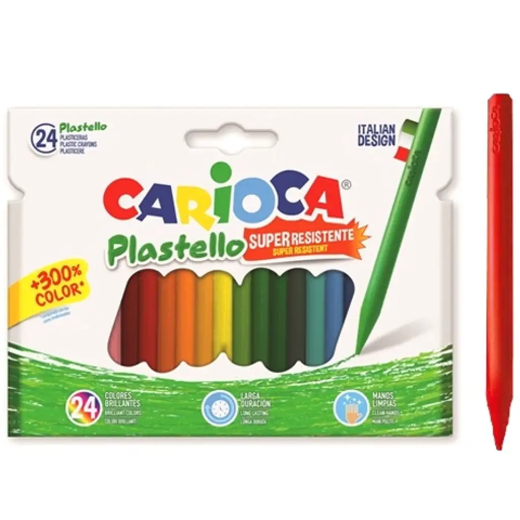 Carioca: Комплект восъчни цветни моливи с дълготрайни цветове 24бр. изображение 1