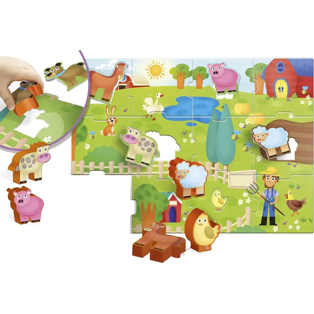 Carotina baby: Фермерски пъзел и игра с форми - Lisciani изображение 2