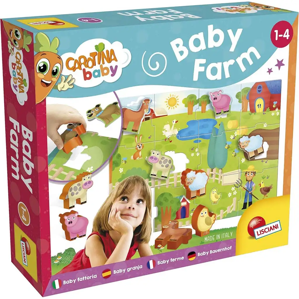 Carotina baby: Фермерски пъзел и игра с форми - Lisciani изображение 1