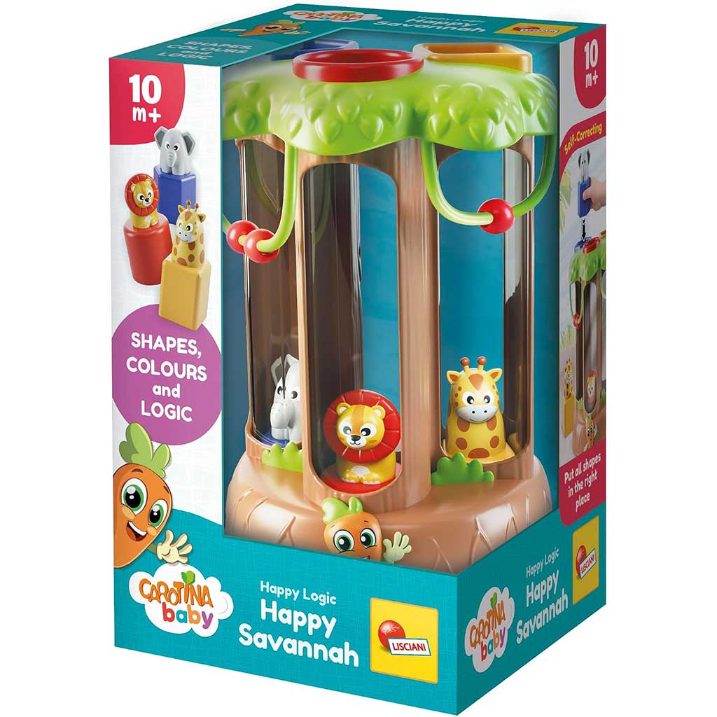 Carotina Baby: Happy Logic Саванна животинска форма разпознаваща игра - Lisciani изображение 1