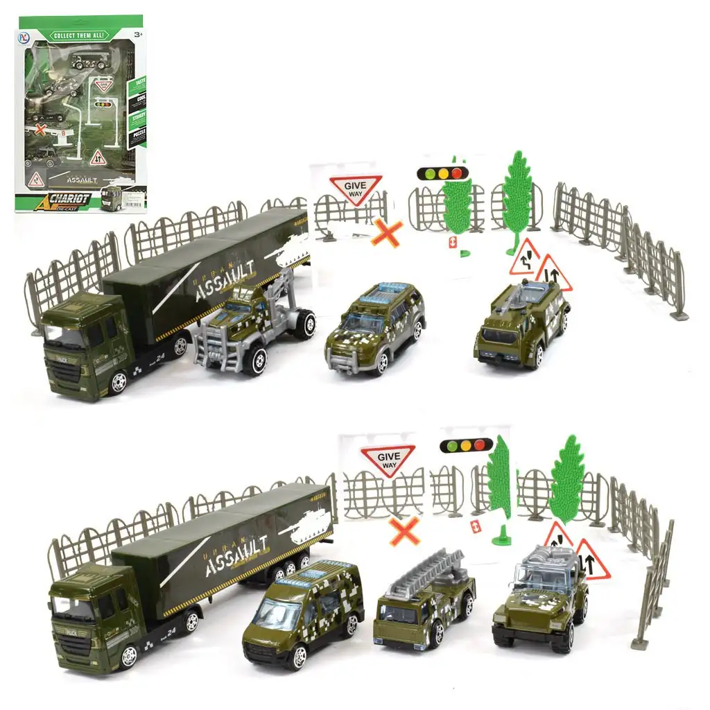 Chariot Die-Cast: Метален военен автомобилен комплект с аксесоари в два варианта изображение 1
