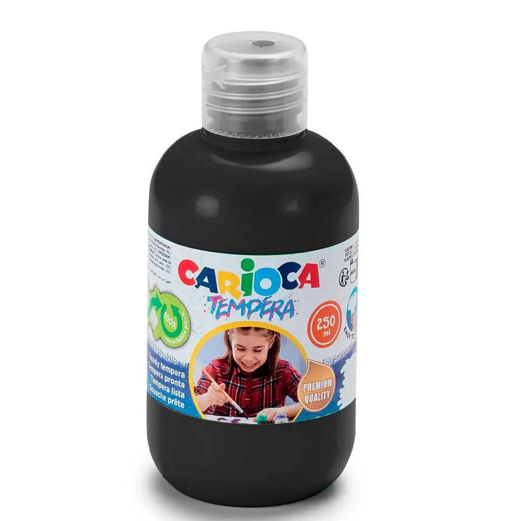Черна темпера 250ml - Carioca изображение 1