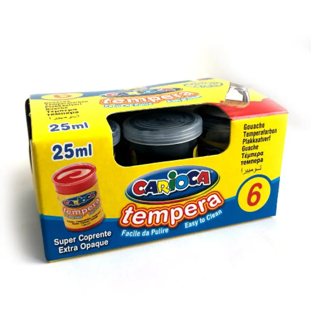 Черна темпера в кутийка 6x35 гр - Carioca изображение 2
