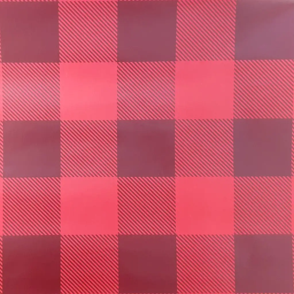 Червена каре опаковъчна хартия 200x70cm изображение 1