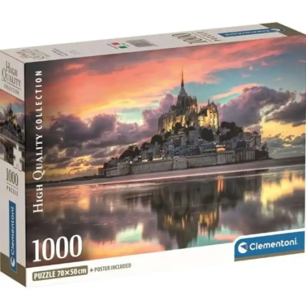 Чудесният Мон Сен Мишел HQC 1000 части пъзел с постер - Clementoni изображение 1