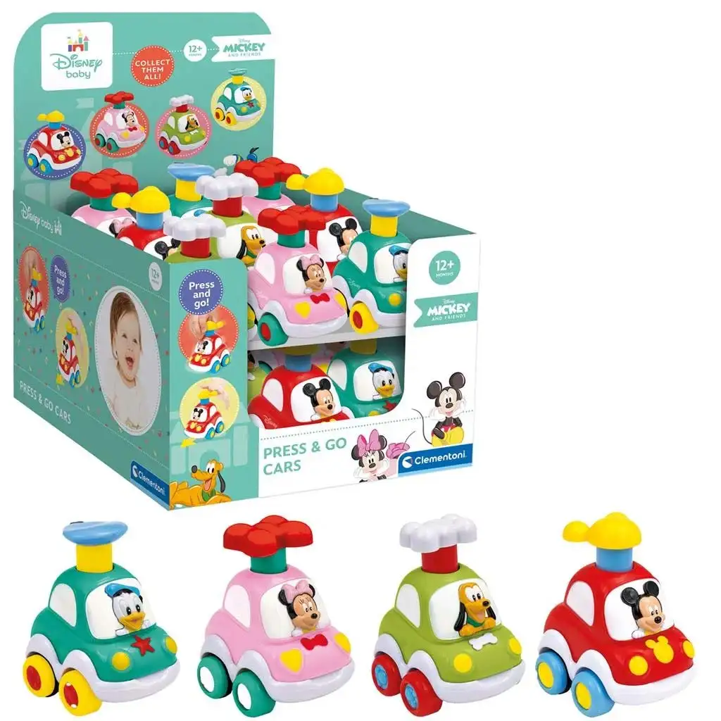 Clementoni Baby: Press&Go малка кола с фигура на Disney герой в четири различни варианта 1бр изображение 3