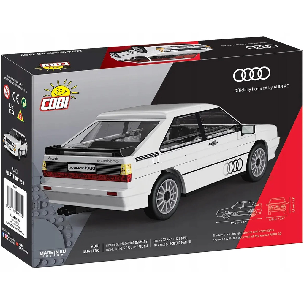 COBI: Audi Quattro 1980 бял автомобил строителен комплект (24665) изображение 5
