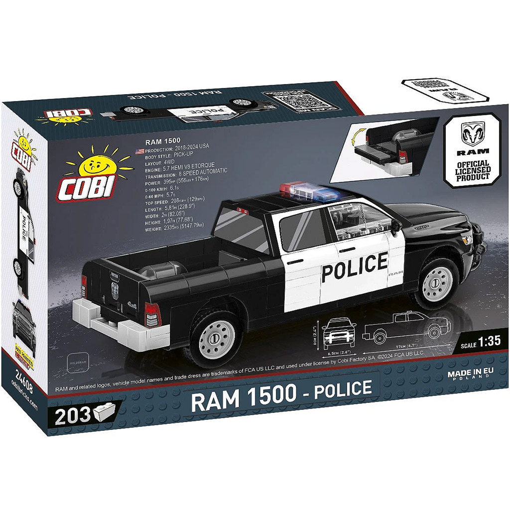 COBI: Dodge RAM 1500 полицейска кола конструктор (24608) изображение 3