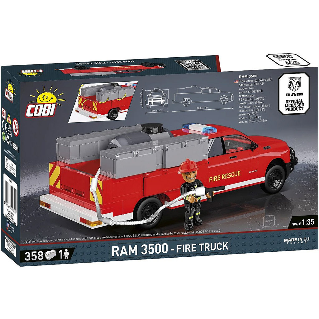 COBI: Dodge RAM 3500 пожарна кола строителен комплект (24612) изображение 3