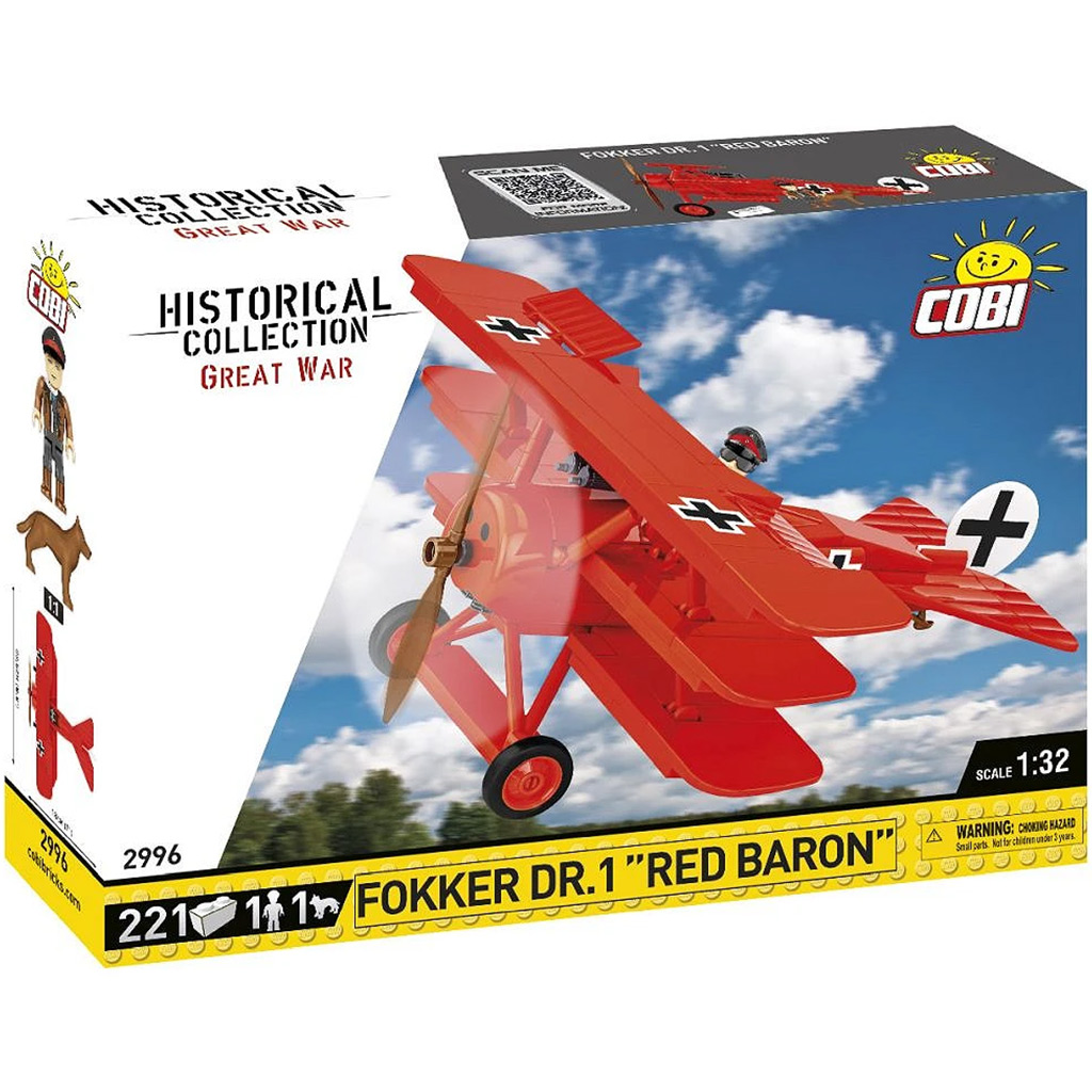 COBI: Fokker Dr. I „Червеният барон” конструктор (2996) изображение 1