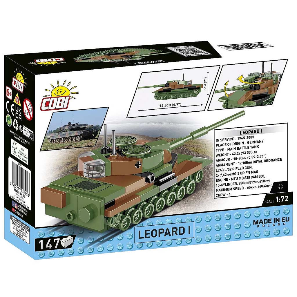 COBI: Leopard 1 танк строителна играчка (3105) изображение 5