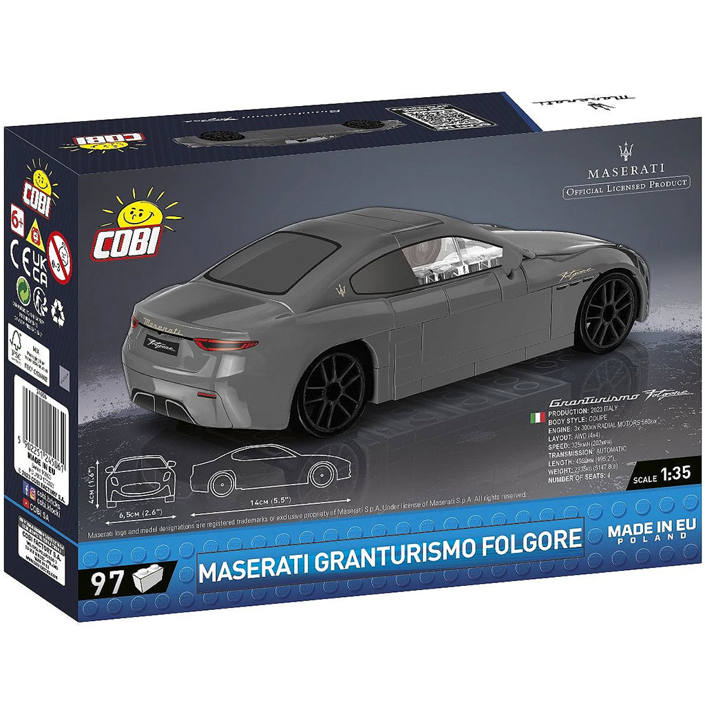 COBI: Maserati Granturismo Folgore автомобилен конструктор (24506) изображение 3