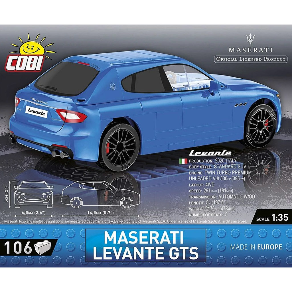 COBI: Maserati Levante GTS спортен автомобил комплект строителна играчка (24569) изображение 4