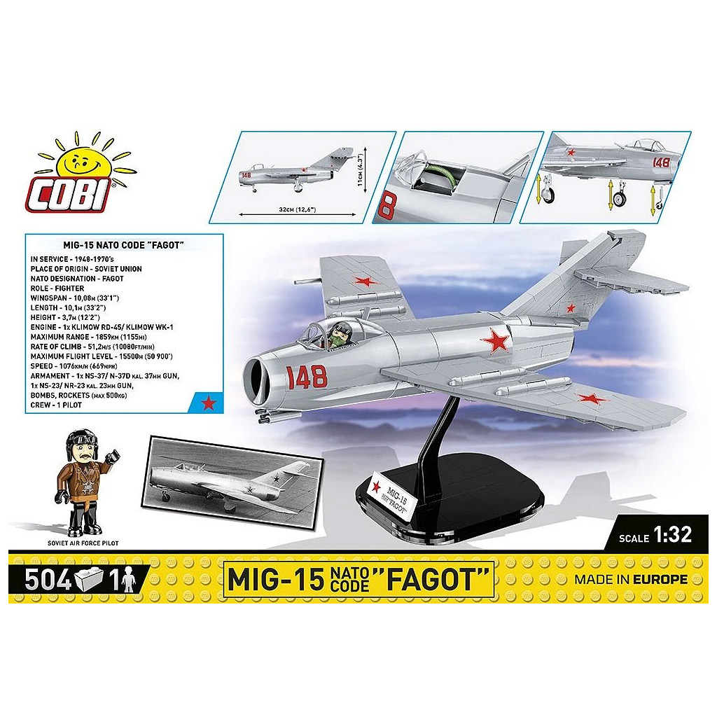 COBI: MiG-15 Фагот самолет строителна играчка (2416) изображение 4