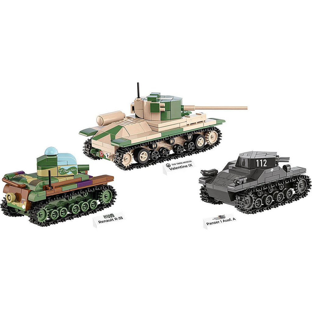 COBI: Panzer I, Renault R35 и Valentine IX – 3 в 1 строителна играчка (2740) изображение 8